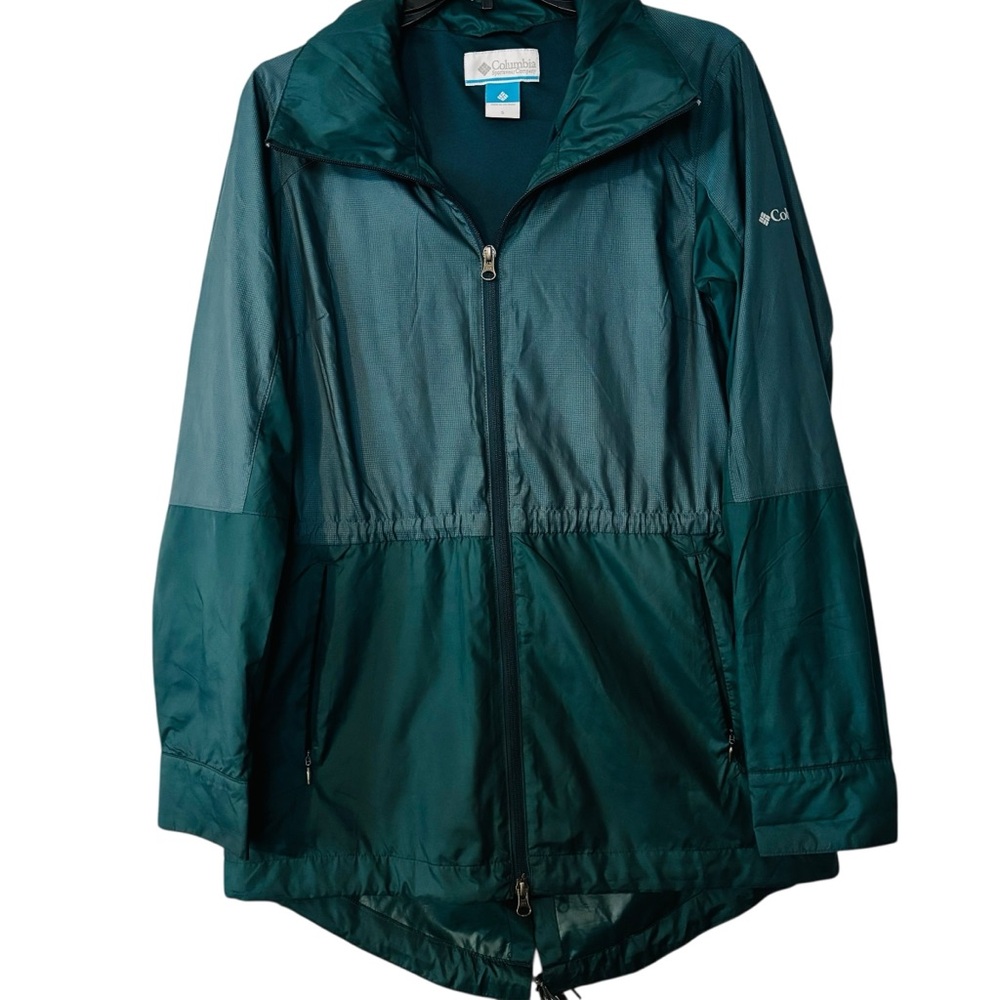 Columbia Women's S Dark Teal Hooded Lightweight Spring Windbreaker Jacket